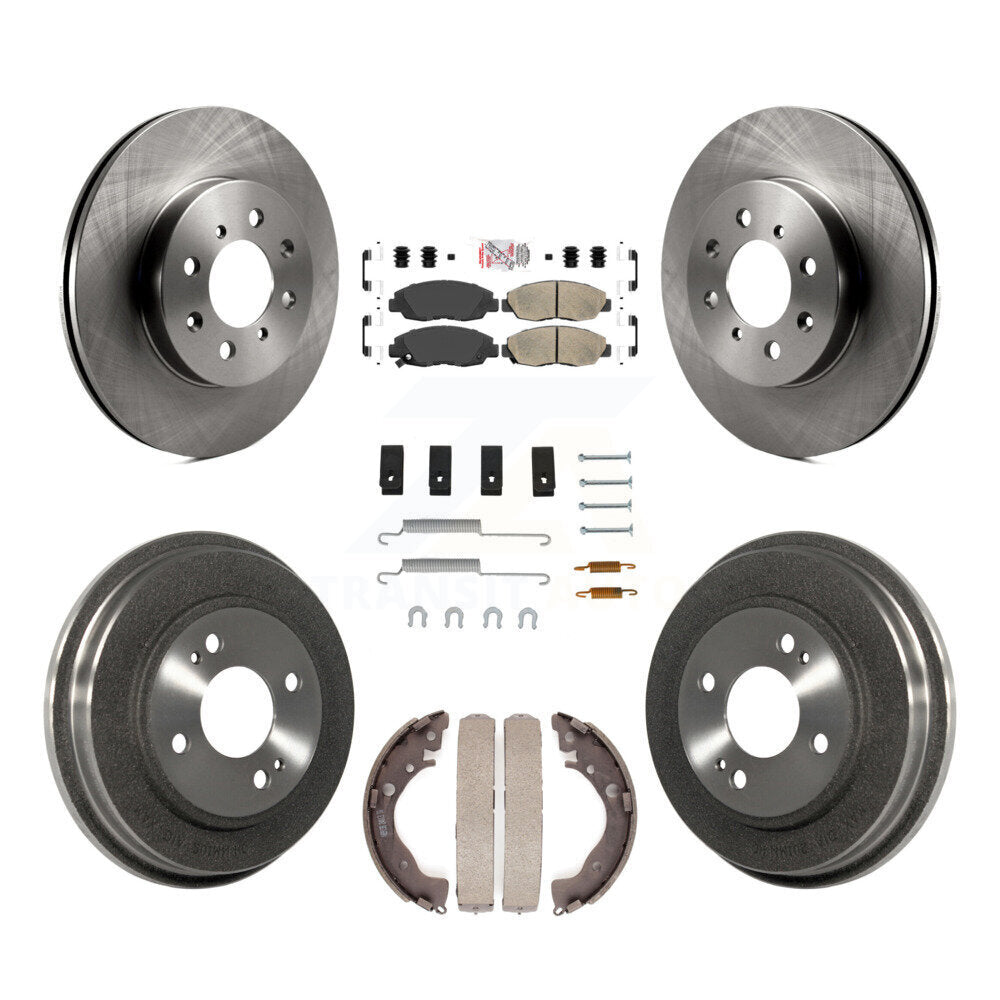 Rotors de frein à disque avant et arrière, plaquettes en céramique et Kit de tambour (7 pièces) pour Honda Insight