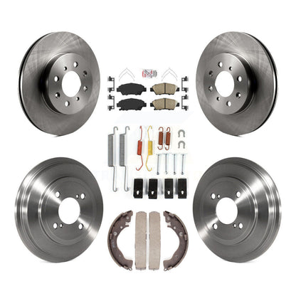 Rotors de frein à disque avant et arrière, plaquettes en céramique et Kit de tambour (7 pièces) pour Honda Fit