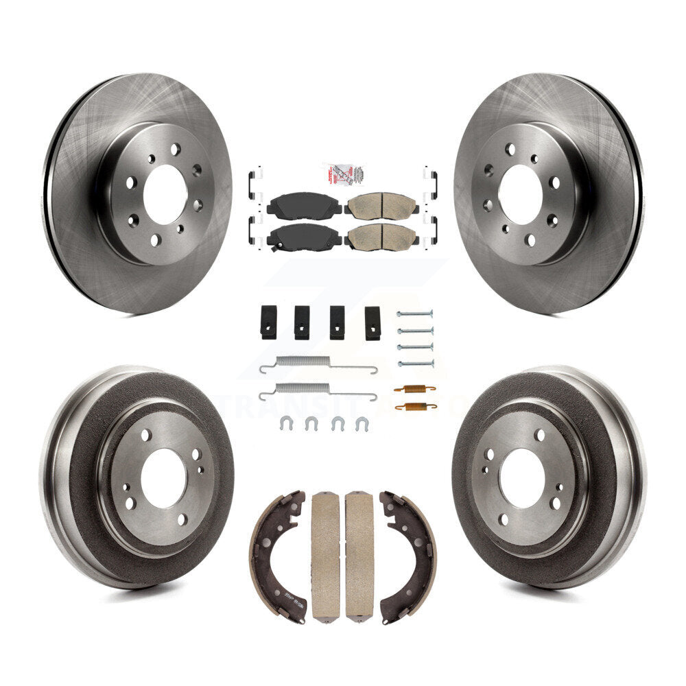 Rotors de frein à disque avant et arrière, Kit de tambour à tampons en céramique (7 pièces) pour Honda Civic Acura E