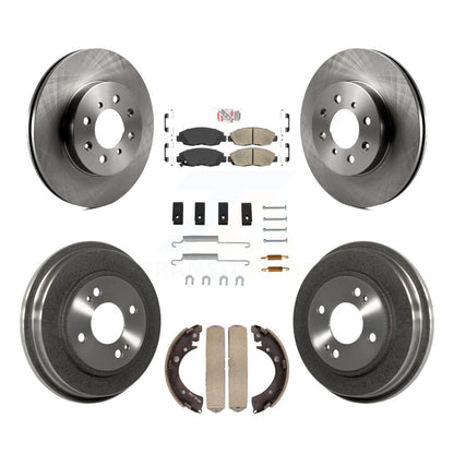Rotors de frein à disque avant et arrière, plaquettes en céramique et Kit de tambour (7 pièces) pour Honda Civic