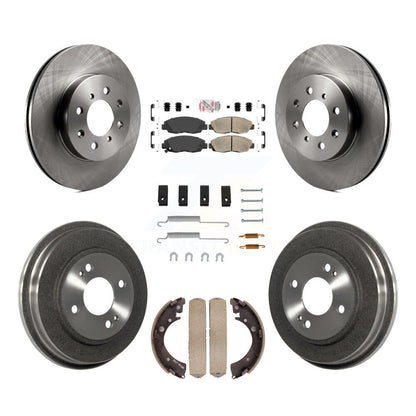 Rotors de frein à disque avant et arrière, plaquettes en céramique et Kit de tambour (7 pièces) pour Honda Civic