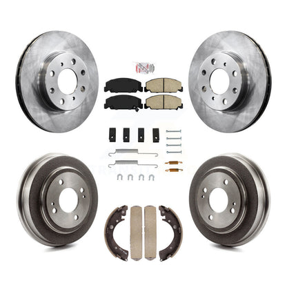 Rotors de frein à disque avant et arrière, plaquettes en céramique et Kit de tambour (7 pièces) pour Honda Civic