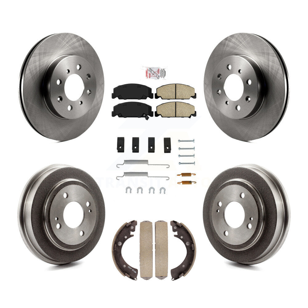 Rotors de frein à disque avant et arrière, plaquettes en céramique et Kit de tambour (7 pièces) pour Honda Civic