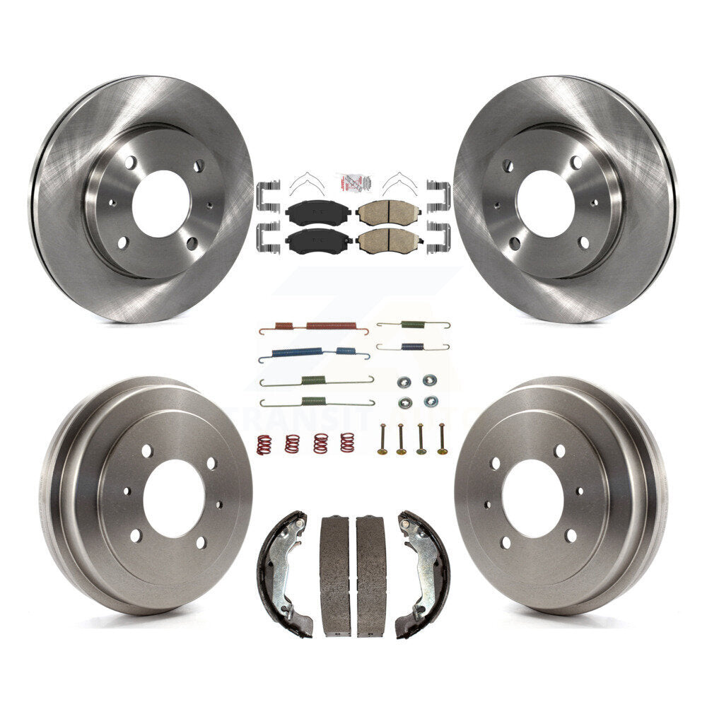 Rotors de frein à disque avant et arrière, plaquettes en céramique et Kit de tambour (7 pièces) pour Hyundai Elantr