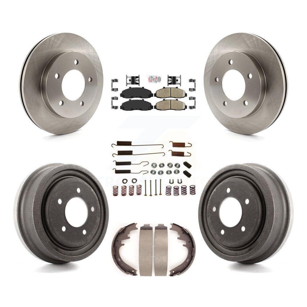 Rotors de frein à disque avant et arrière, plaquettes en céramique et Kit de tambour (7 pièces) pour Ford F-150 4WD