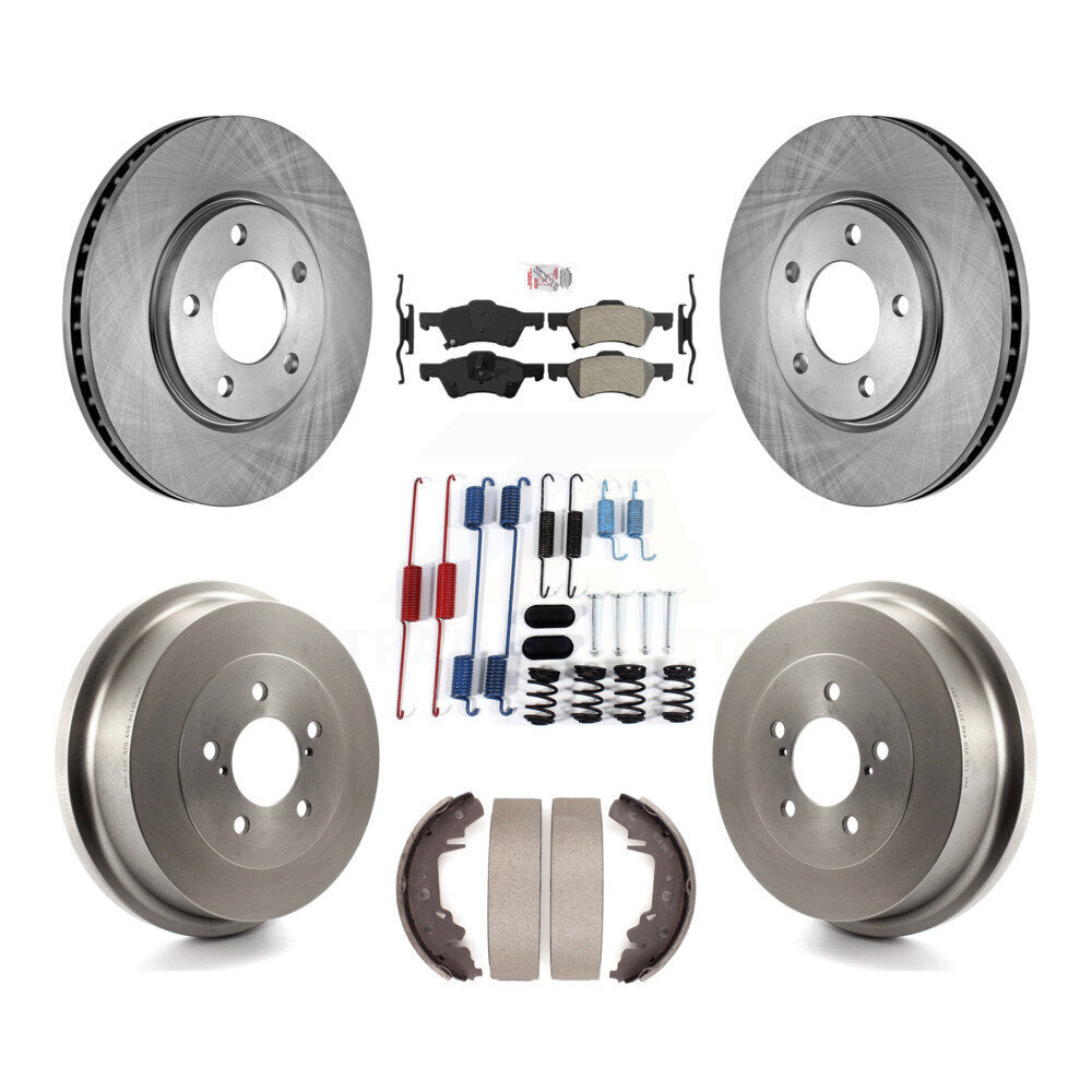 Rotors de frein avant et arrière, Kit de tambour à plaquettes semi-métalliques (7 pièces) pour Dodge Caravan Gran