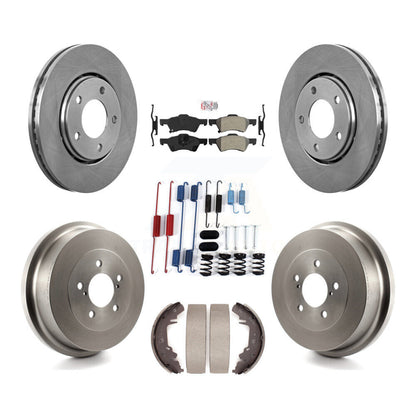 Rotor de frein à disque avant et arrière, Kit de plaquettes et de tambour semi-métalliques (7 pièces) pour Dodge Carava