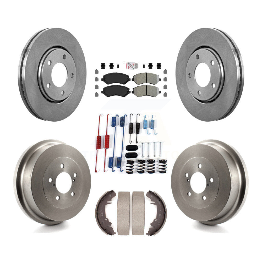 Rotors de frein avant et arrière, Kit de tambour à plaquettes semi-métalliques (7 pièces) pour Dodge Caravan Gran