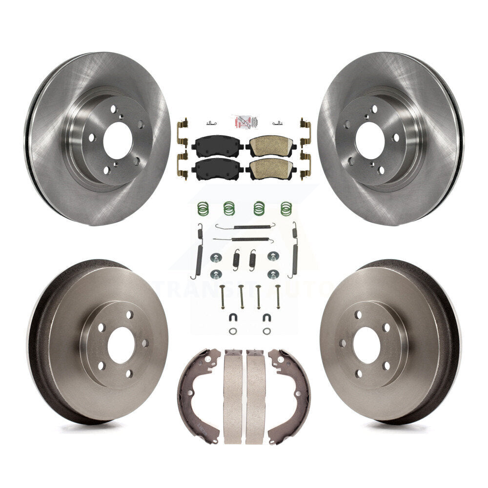 Rotors de frein à disque avant et arrière, plaquettes en céramique et Kit de tambour (7 pièces) pour Subaru Foreste
