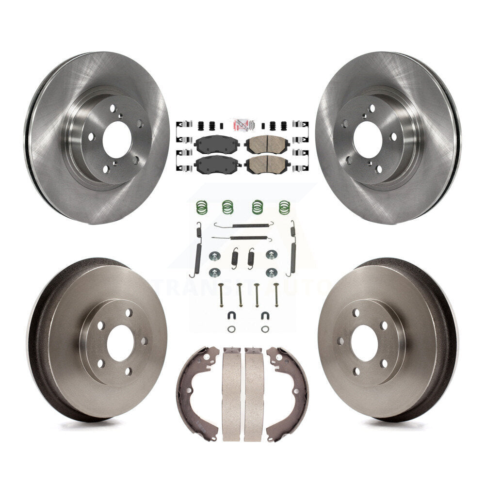 Rotors de frein à disque avant et arrière, plaquettes en céramique et Kit de tambour (7 pièces) pour Subaru Impreza