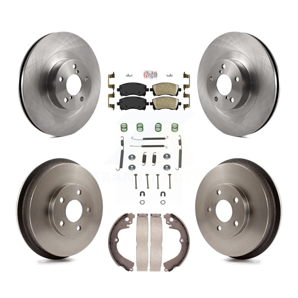 Rotors de frein à disque avant et arrière, Kit de tampons et de tambour en céramique (7 pièces) pour Subaru Impreza WR