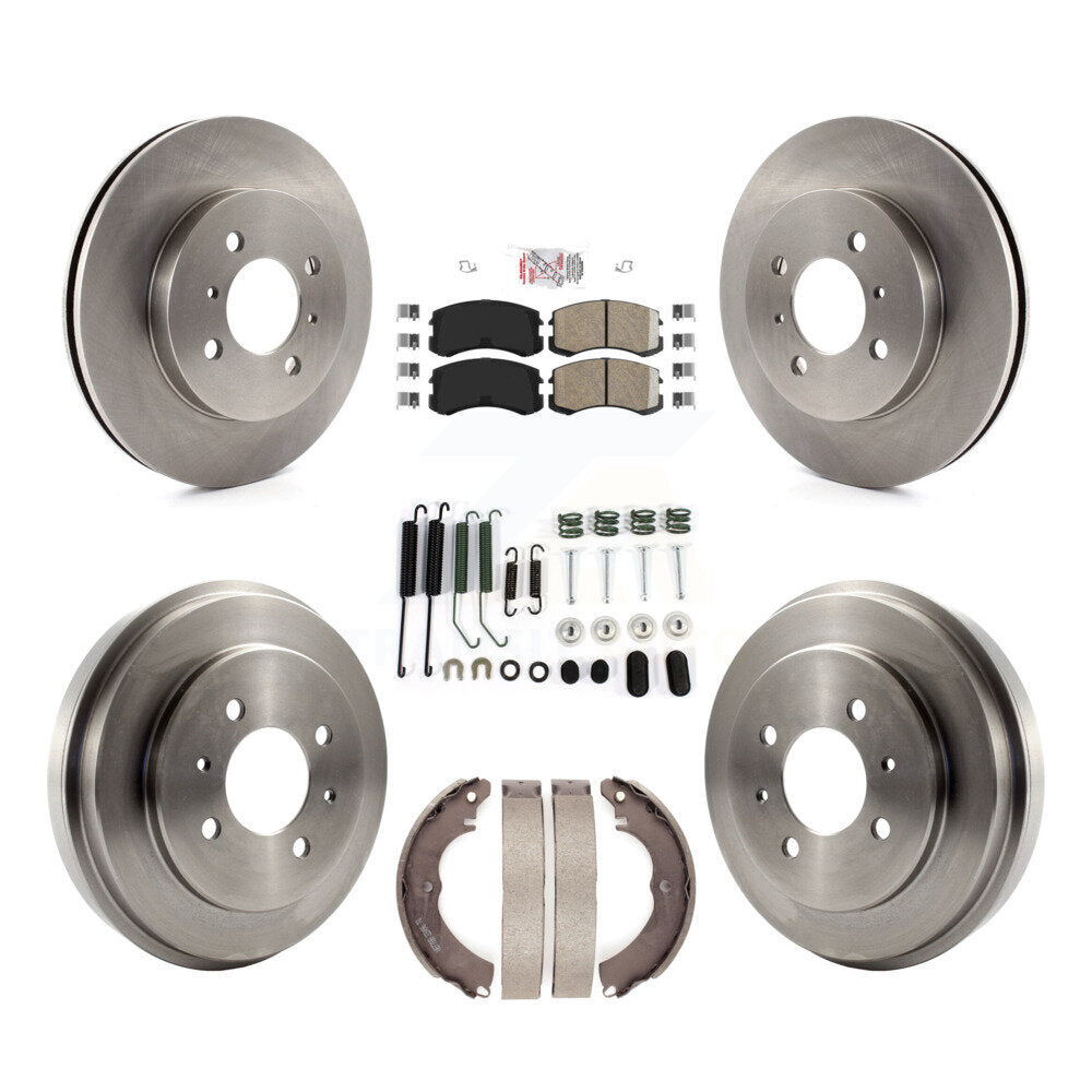 Kit de plaquettes et de tambour en céramique, Rotor de frein à disque avant et arrière (7 pièces) pour Mitsubishi Lance