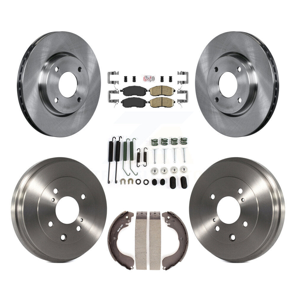 Rotors de frein à disque avant et arrière, tampons en céramique et Kit de tambour (7 pièces) pour Nissan Sentra Cub