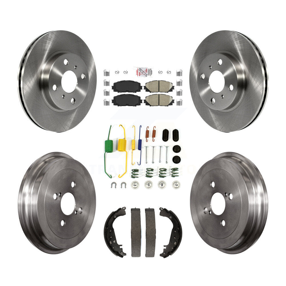Rotors de frein à disque avant et arrière, plaquettes en céramique et Kit de tambour (7 pièces) pour Toyota Yaris
