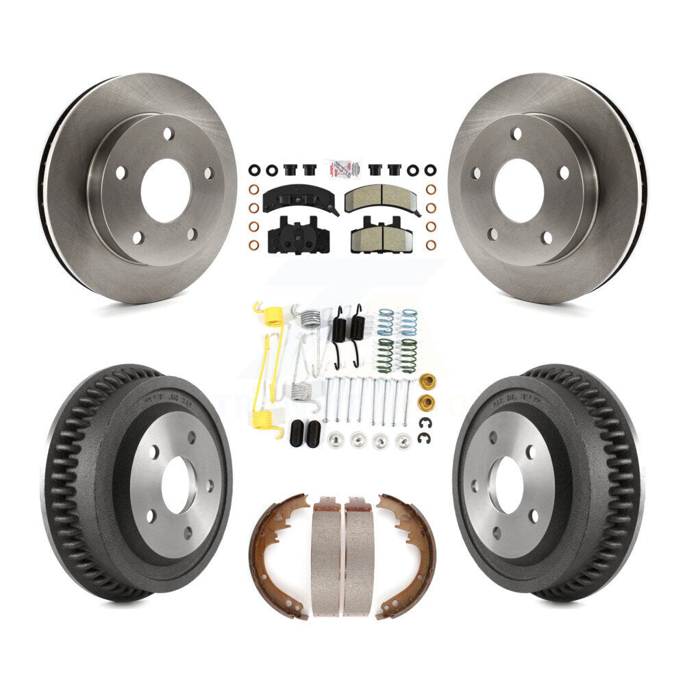 Kit de plaquettes et de tambour semi-métalliques pour Rotor de frein avant et arrière (7 pièces) pour Dodge Ram 1500 4W