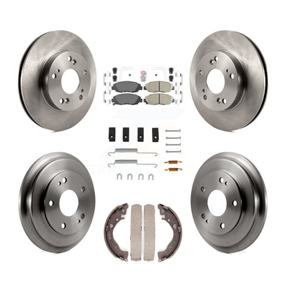 Rotors de frein à disque avant et arrière, plaquettes en céramique et Kit de tambour (7 pièces) pour Honda Civic