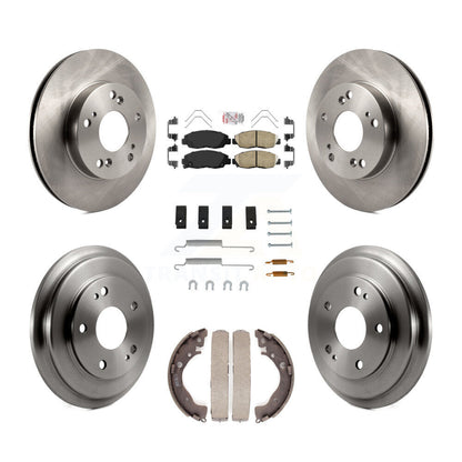 Rotors de frein à disque avant et arrière, plaquettes en céramique et Kit de tambour (7 pièces) pour Honda Civic