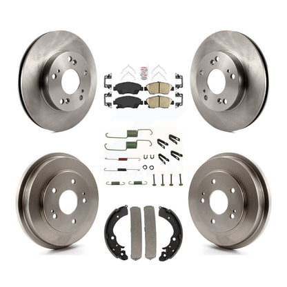 Rotors de frein à disque avant et arrière, plaquettes en céramique et Kit de tambour (7 pièces) pour Honda Civic