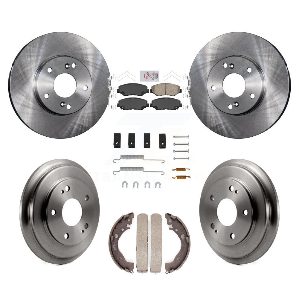 Rotors de frein à disque avant et arrière, plaquettes en céramique et Kit de tambour (7 pièces) pour Honda Civic