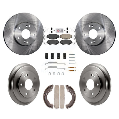 Rotors de frein à disque avant et arrière, plaquettes en céramique et Kit de tambour (7 pièces) pour Honda Civic