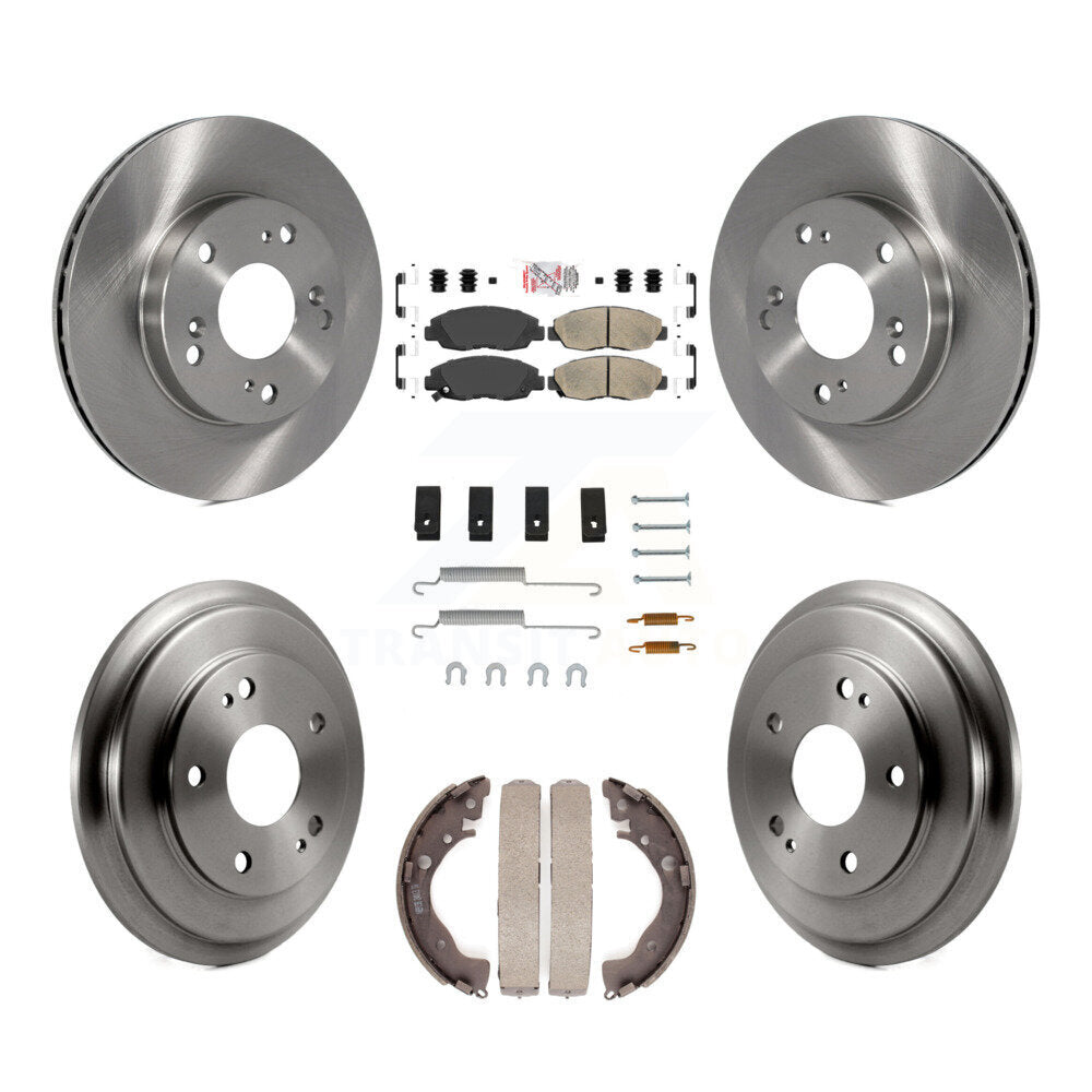 Rotors de frein à disque avant et arrière, plaquettes en céramique et Kit de tambour (7 pièces) pour Honda Civic