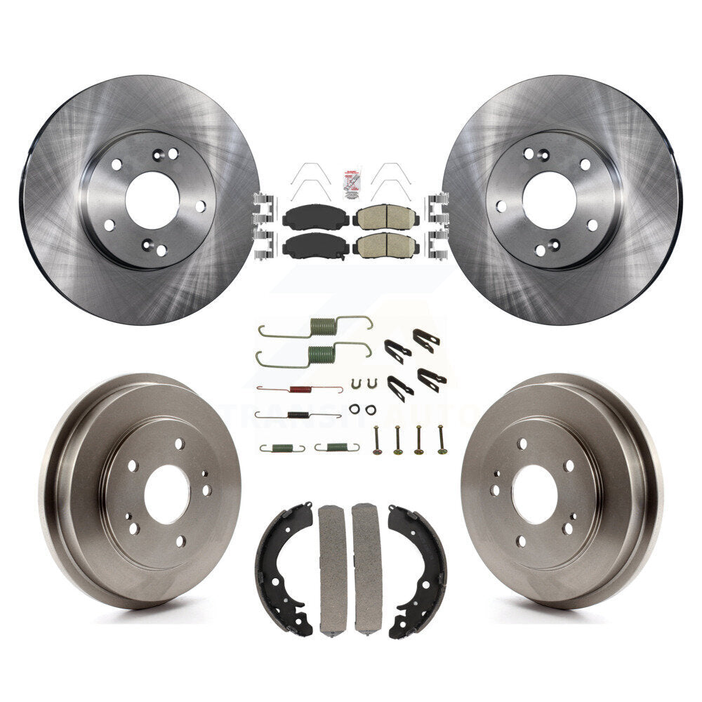 Rotors de frein à disque avant et arrière, Kit de tampons et de tambour en céramique (7 pièces) pour Honda Civic Accor