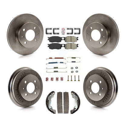 Rotors de frein à disque avant et arrière, Kit de tambour à plaquettes semi-métalliques (7 pièces) pour Hyundai Accen