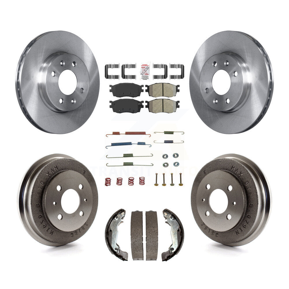 Kit de tambour à plaquettes semi-métalliques pour Rotor de frein avant et arrière (7 pièces) pour Hyundai Accent Seda