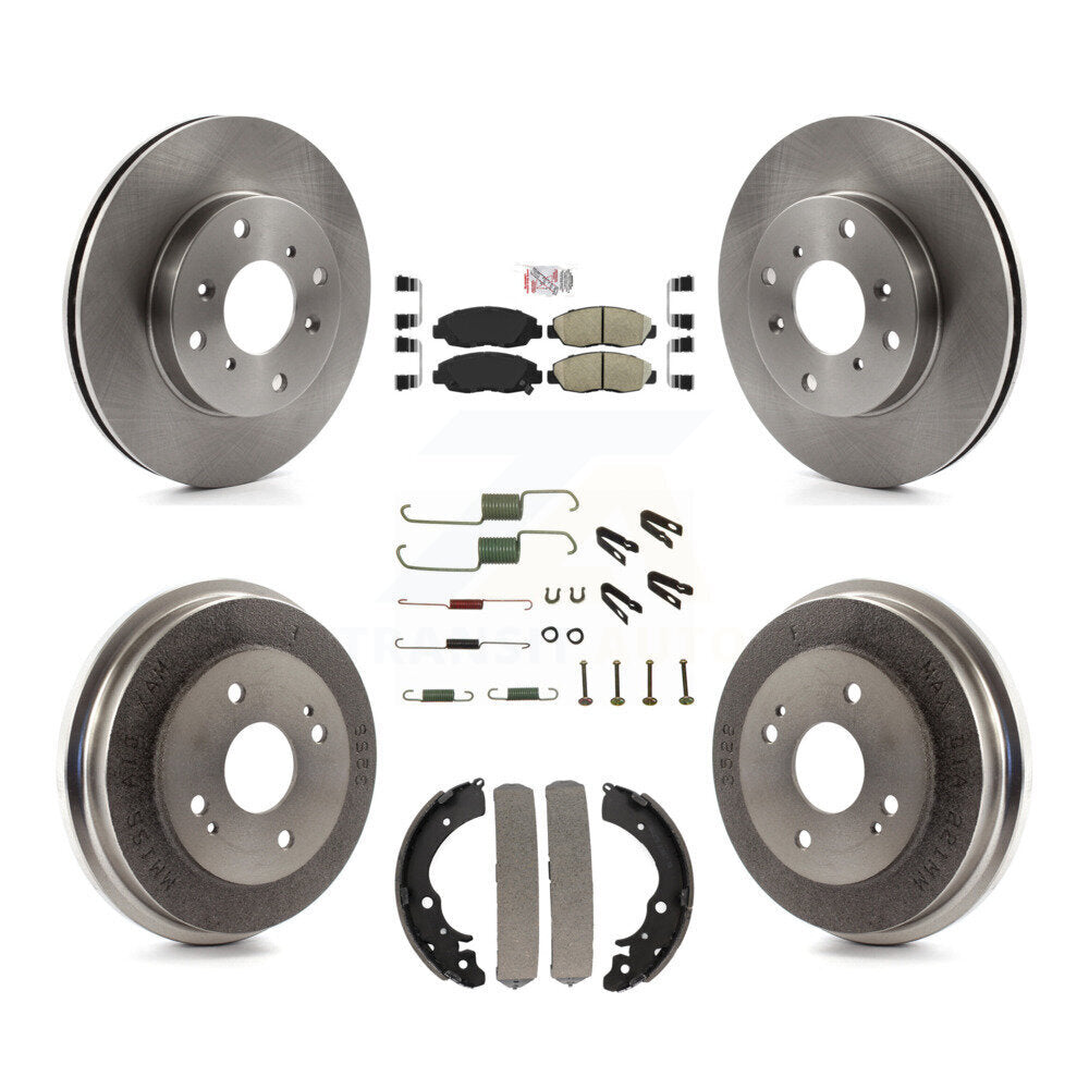 Rotors de frein à disque avant et arrière, plaquettes en céramique et Kit de tambour (7 pièces) pour Honda Accord