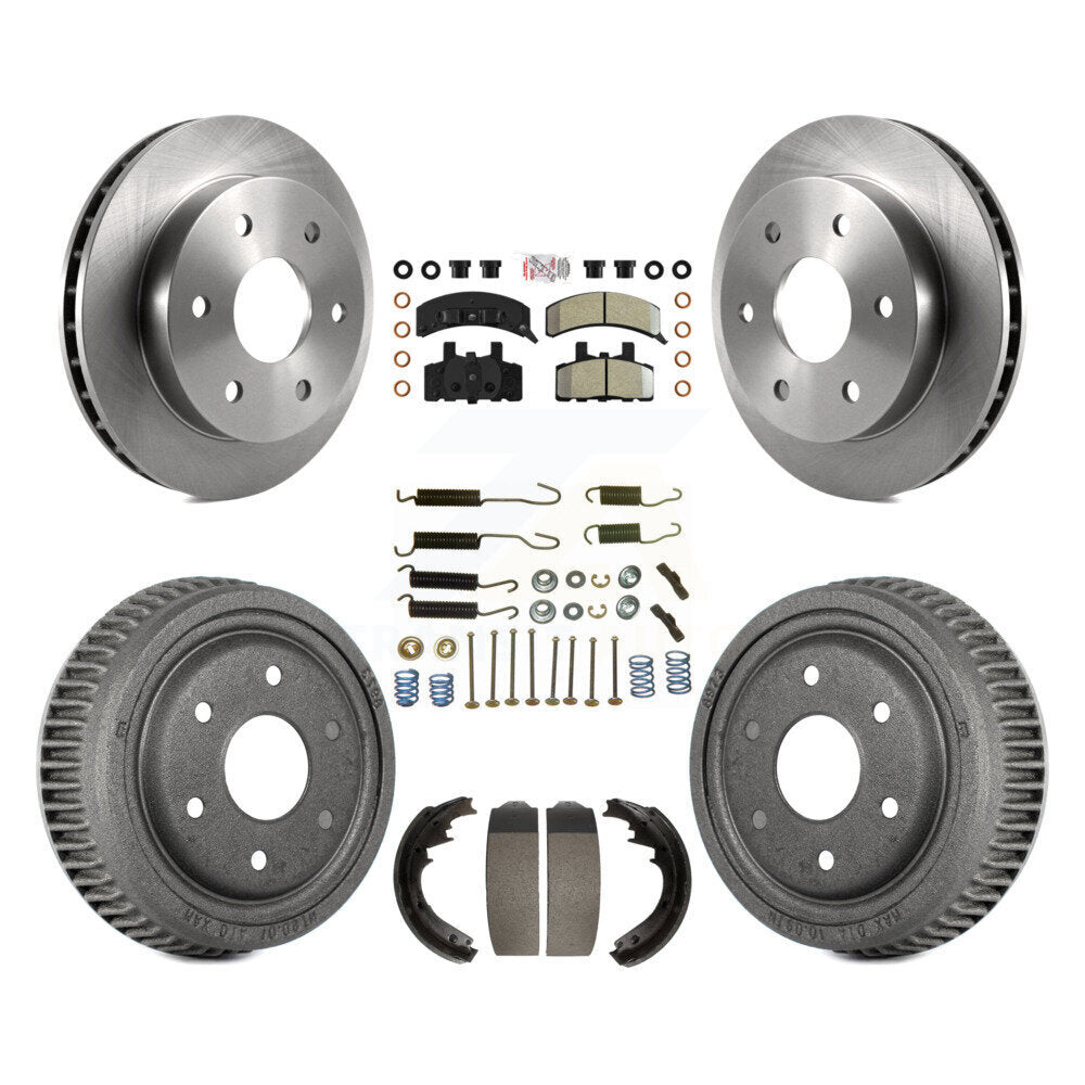Rotors de frein à disque avant et arrière, plaquettes semi-métalliques et Kit de tambour (7 pièces) pour GMC Yuko