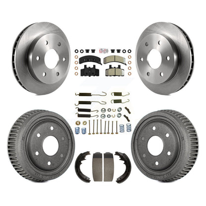 Rotors de frein à disque avant et arrière, plaquettes semi-métalliques et Kit de tambour (7 pièces) pour GMC Yuko