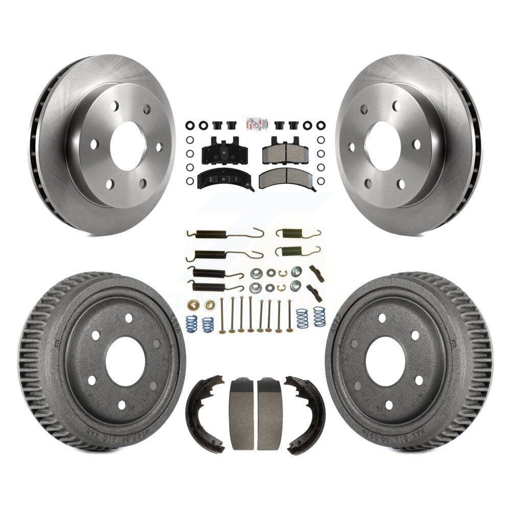 Rotors de frein à disque avant et arrière, plaquettes semi-métalliques et Kit de tambour (7 pièces) pour GMC Yuko