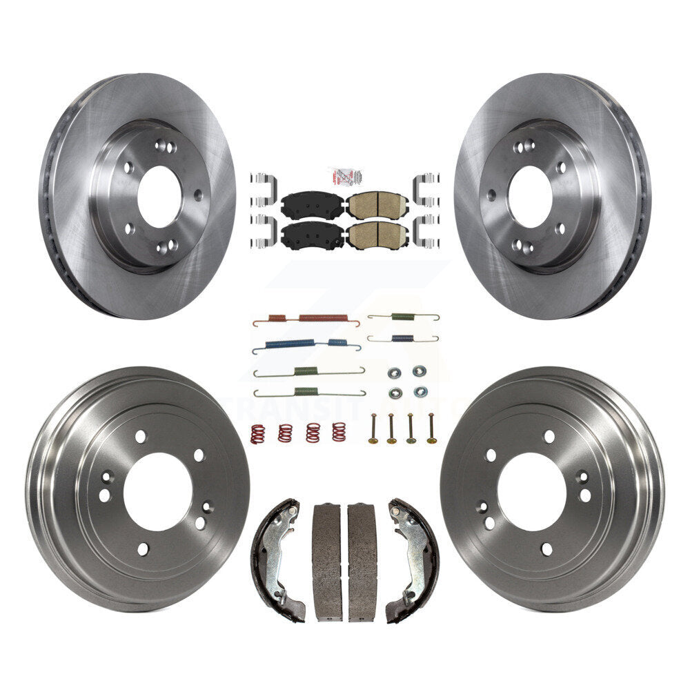 Rotors de frein à disque avant et arrière, plaquettes en céramique et Kit de tambour (7 pièces) pour Hyundai Elantr