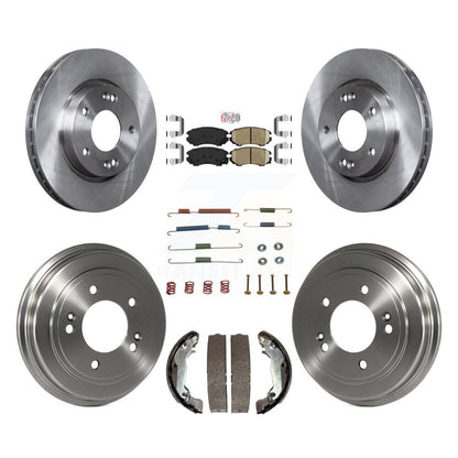 Rotors de frein à disque avant et arrière, plaquettes en céramique et Kit de tambour (7 pièces) pour Hyundai Elantr