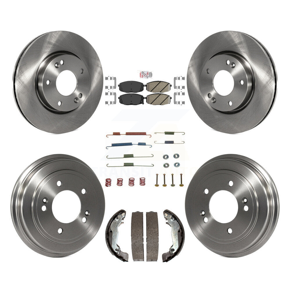 Rotors de frein à disque avant et arrière, plaquettes en céramique et Kit de tambour (7 pièces) pour Hyundai Elantr