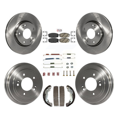Rotors de frein à disque avant et arrière, plaquettes en céramique et Kit de tambour (7 pièces) pour Hyundai Elantr