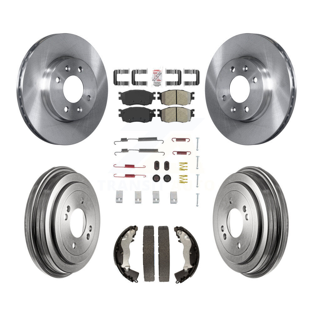 Kit de plaquettes et tambours semi-métalliques pour Rotor de frein avant et arrière (7 pièces) pour Hyundai Accent Ki
