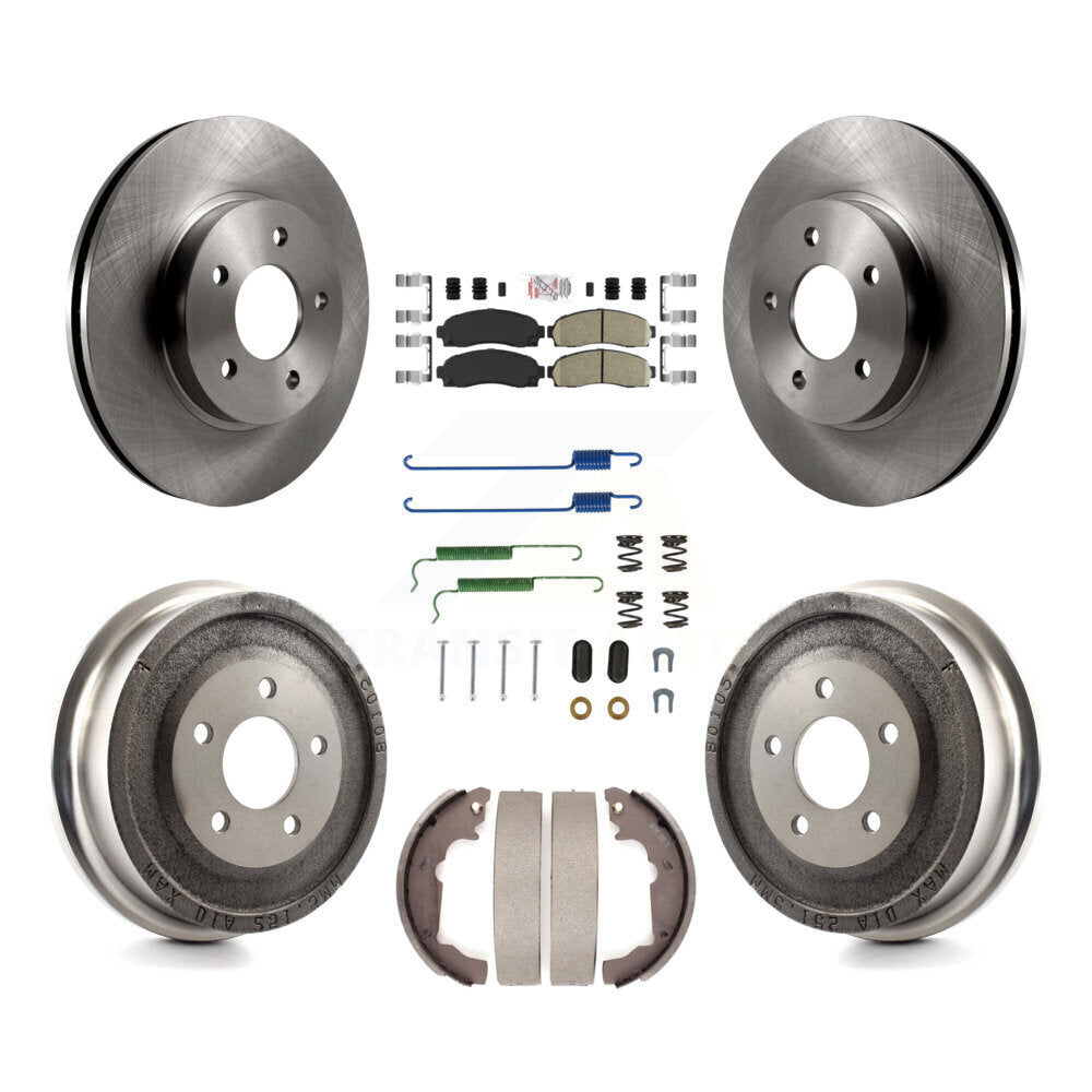 Rotors de frein à disque avant et arrière, Kit de tambour à tampons en céramique (7 pièces) pour Saturn Vue Chevrole