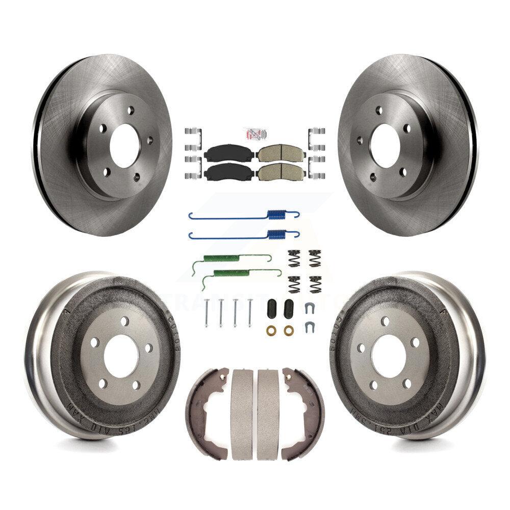 Rotors de frein à disque avant et arrière, Kit de tambour à tampons en céramique (7 pièces) pour Saturn Vue Chevrole