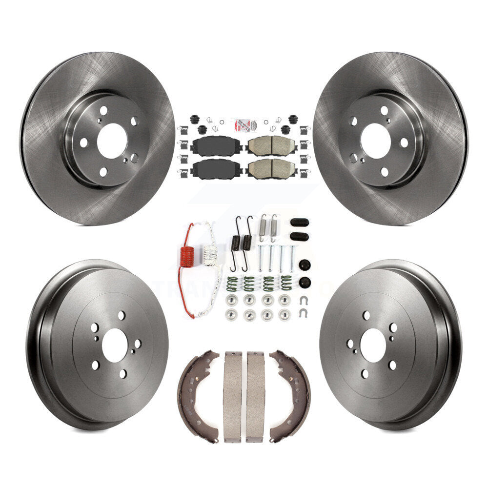 Rotors de frein à disque avant et arrière, plaquettes en céramique et Kit de tambour (7 pièces) pour Toyota Corolla