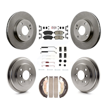 Rotors de frein à disque avant et arrière, plaquettes en céramique et Kit de tambour (7 pièces) pour Ford Fiesta
