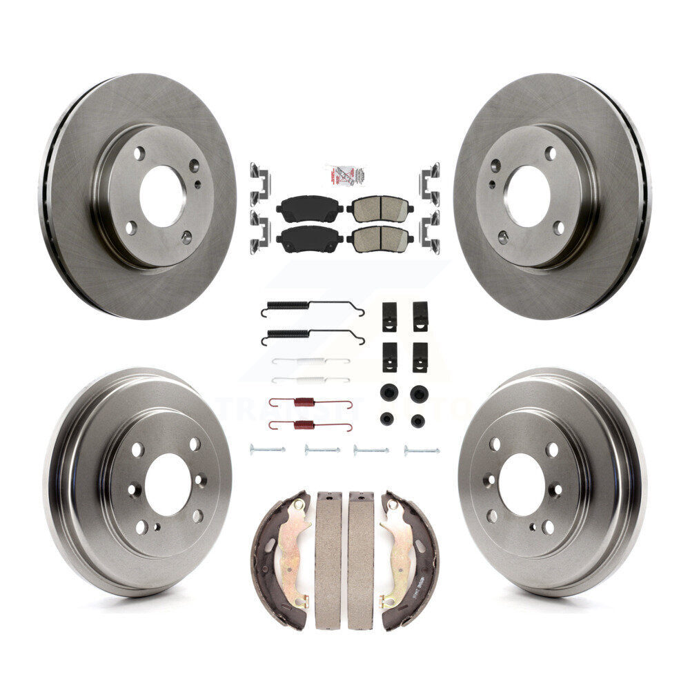 Rotors de frein à disque avant et arrière, plaquettes en céramique et Kit de tambour (7 pièces) pour Ford Fiesta
