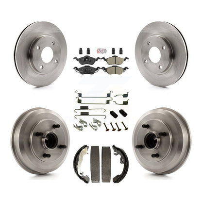 Rotors de frein à disque avant et arrière, Kit de plaquettes et de tambour semi-métalliques (7 pièces) pour Ford Focu