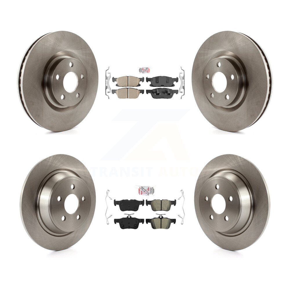Kit de plaquettes semi-métalliques avant et arrière en céramique et rotor de frein pour Lincoln Continenta
