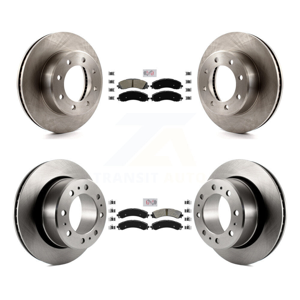 Kit de rotors de frein à plaquettes semi-métalliques avant et arrière pour Ram 3500 avec roues doubles