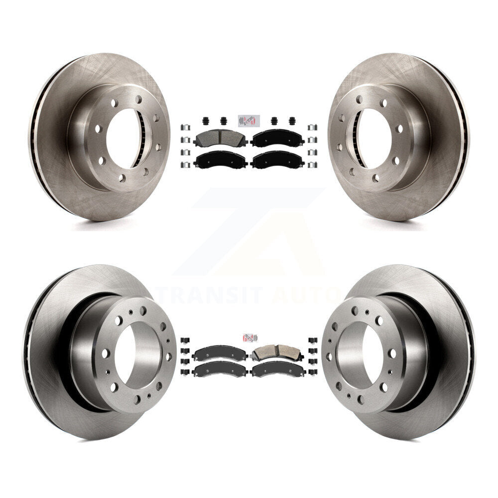 Kit de rotors de frein à plaquettes semi-métalliques avant et arrière pour Ram 3500 avec roues doubles