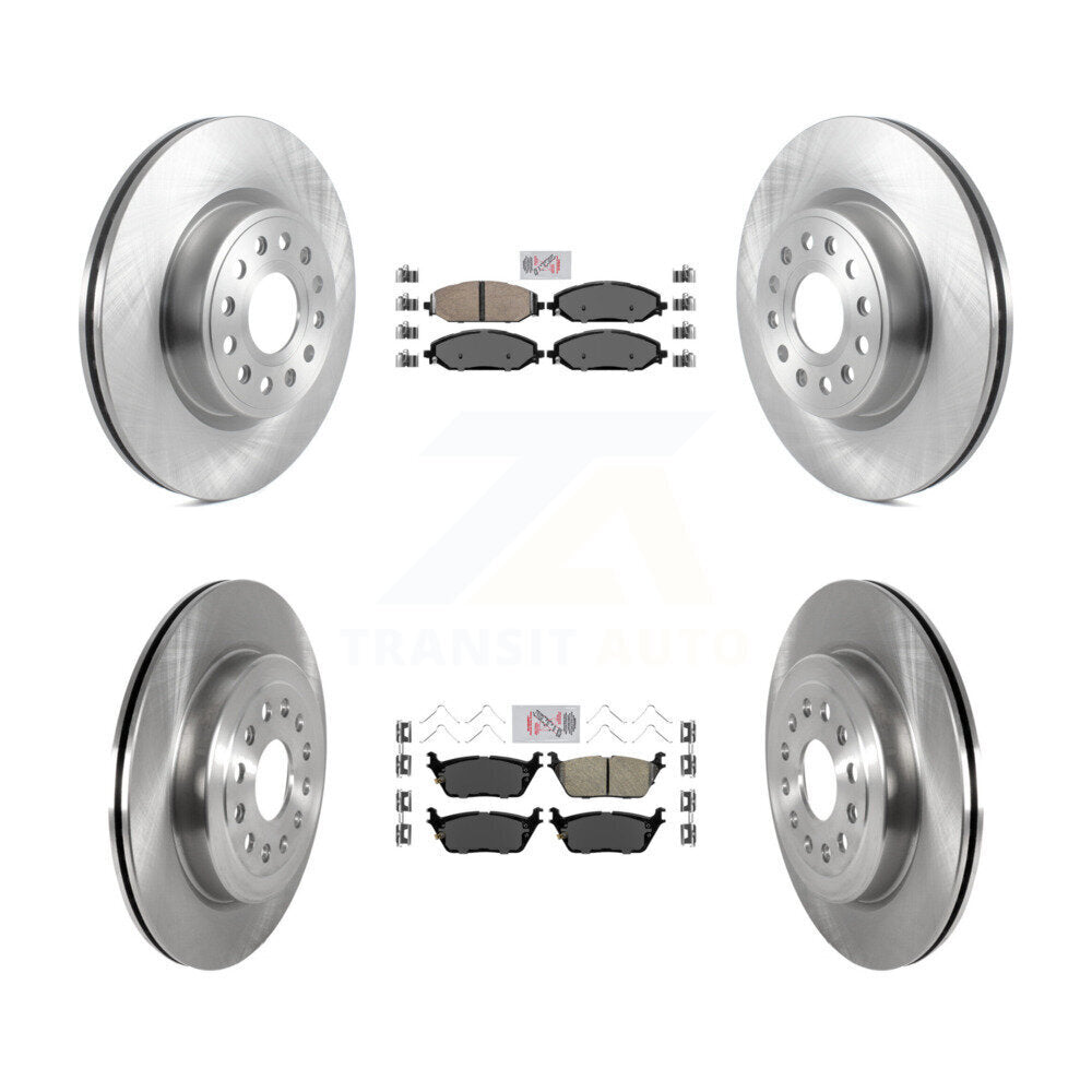 Kit de plaquettes en céramique et de rotors de frein à disque avant et arrière pour Ram 1500 K8A-103436