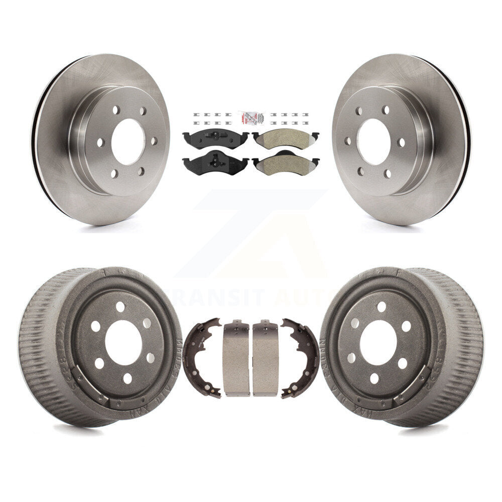Rotors de frein à disque avant et arrière, plaquettes semi-métalliques et Kit de tambour pour Dodge Dakota