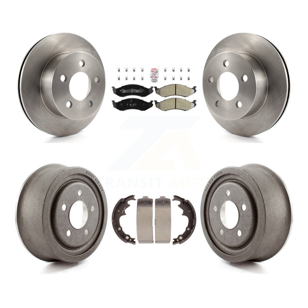 Rotors de frein à disque avant et arrière, plaquettes semi-métalliques et Kit de tambour pour Jeep Wrangler