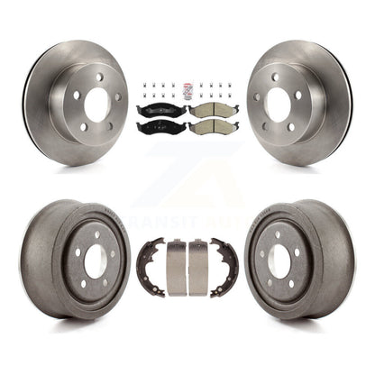 Rotors de frein à disque avant et arrière, plaquettes semi-métalliques et Kit de tambour pour Jeep Wrangler